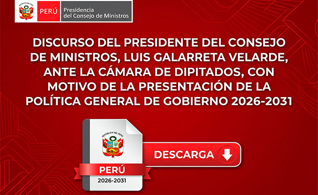 discurso pronunciado por el Presidente del Consejo de Ministros, Luis Galarreta Velarde