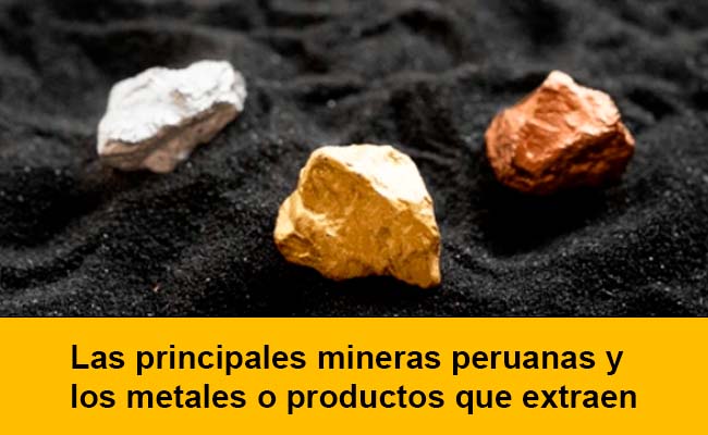 Las principales mineras peruanas y los metales o productos que extraen